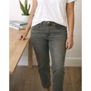 Madewell Womens the Perfect Vintage Jean Sz 26 Light Black Distressed Whiskered